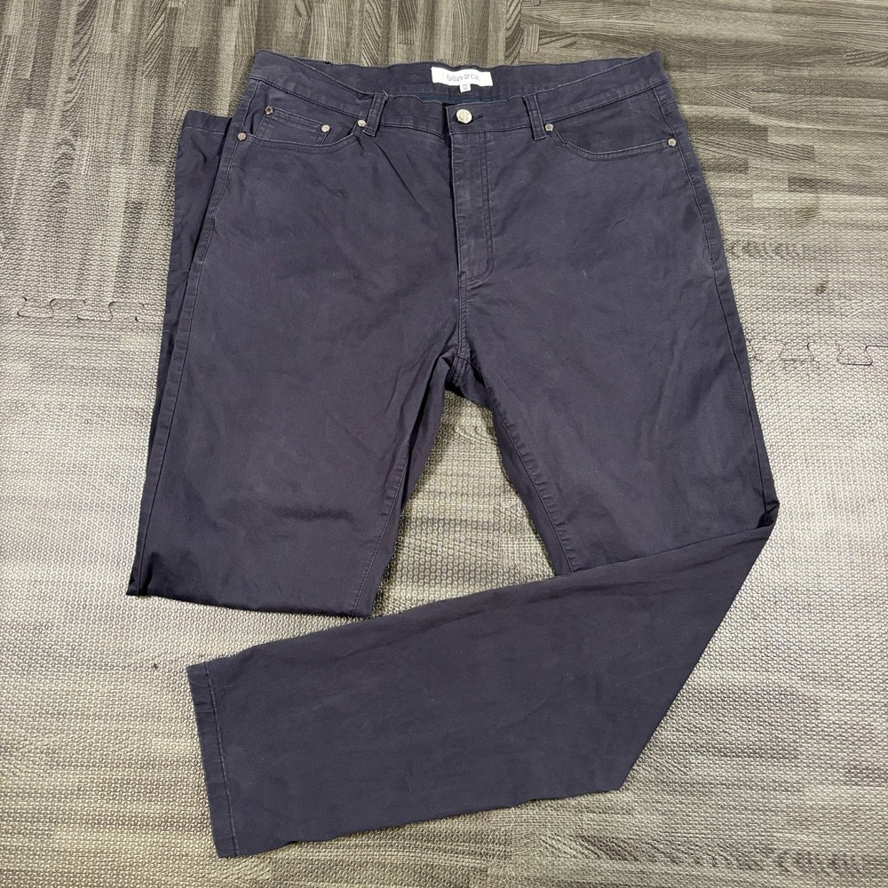 Collars & Co. Pants Men 36x33 Blue Slim Straight 5 Pocket Cotton Stretch Casual